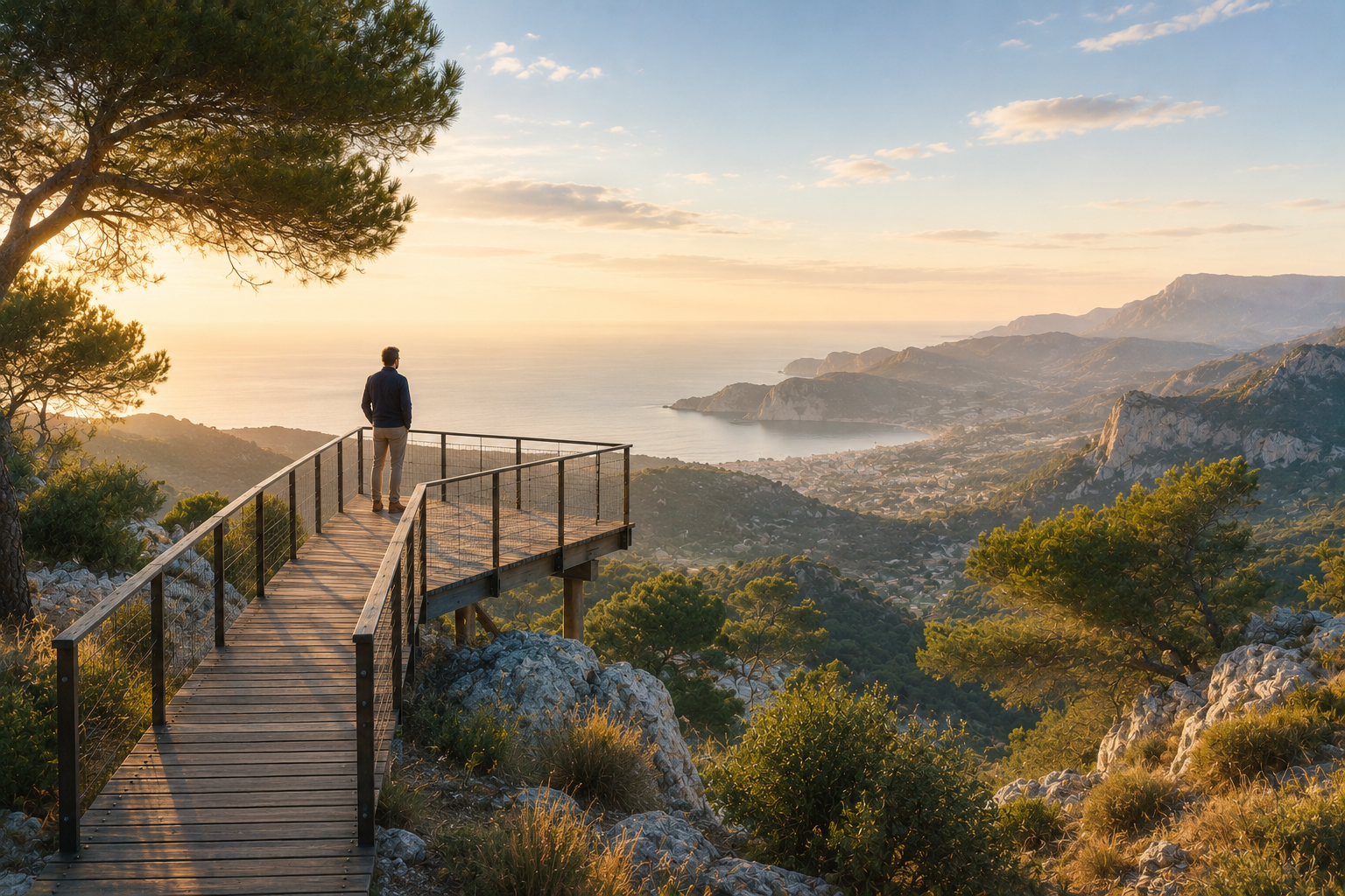 Vue de matinée sur la côte méditerranéenne